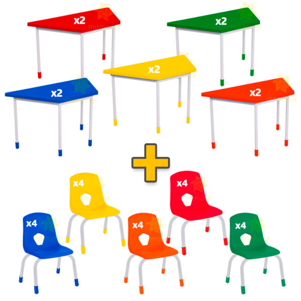 Conjunto de Mesas y Sillas Infantiles para Guardería