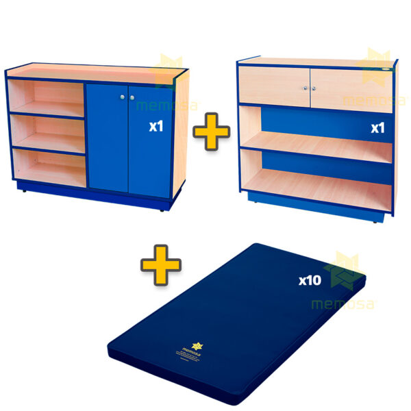 Conjunto de Muebles Organizadores + Colchonetas Infantiles